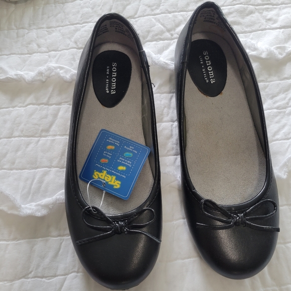 Sonoma Clara Ballet Flats 3 Black NWT Kohls Steps Comfort Non Marking Slip On - Picture 4 of 11